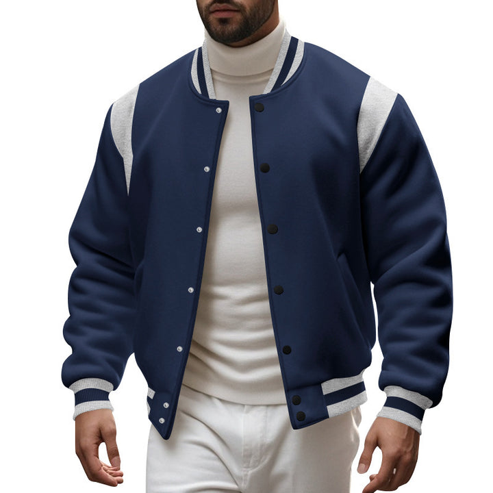 Herren sportliche Collegejacke mit kontrastierenden Einsätzen Echoarchiv