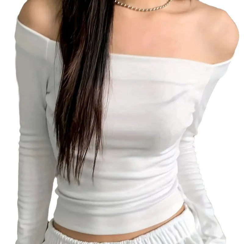 Damen Off-Shoulder Langarmshirt mit bequemer Passform und lässiger Eleganz Echo Archiv