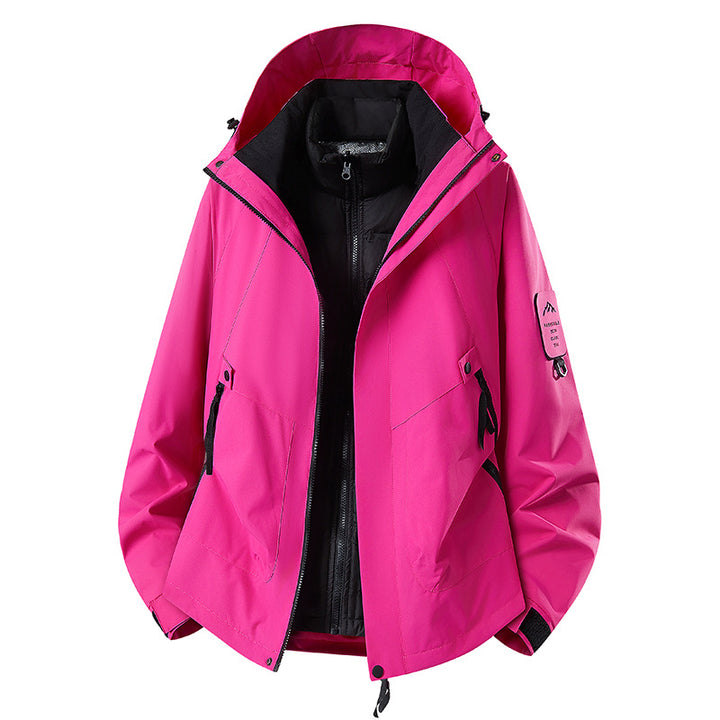 Herren Zwei-in-eins Wetterschutzjacke mit abnehmbarer Steppweste und verstellbarer Kapuze Echoarchiv
