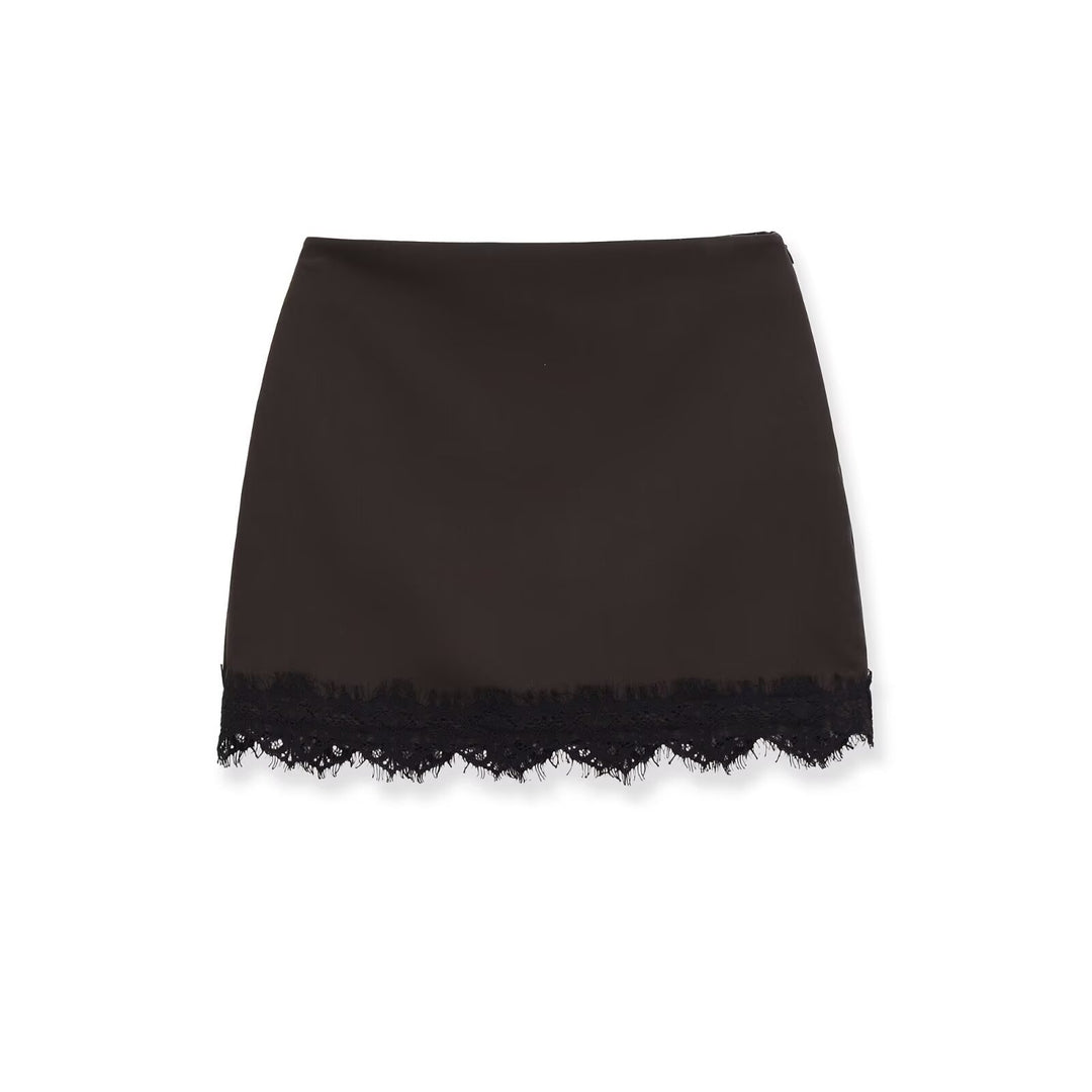 Damen eleganter Rock mit Spitzenbesatz und strukturiertem Gewebe Echo Archiv