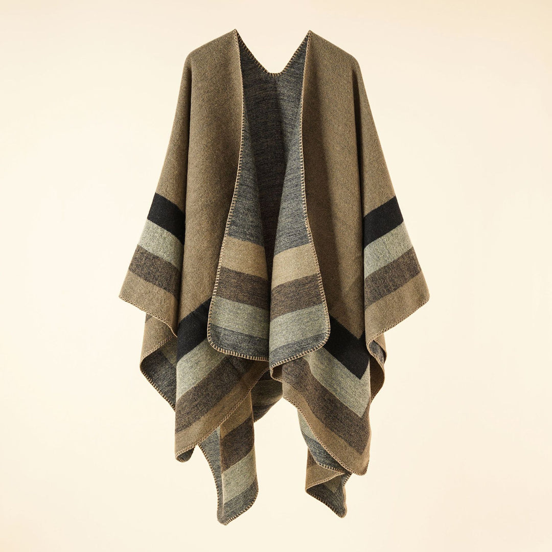 Damen Jacquard Poncho mit Paisley‑Muster – Avérine