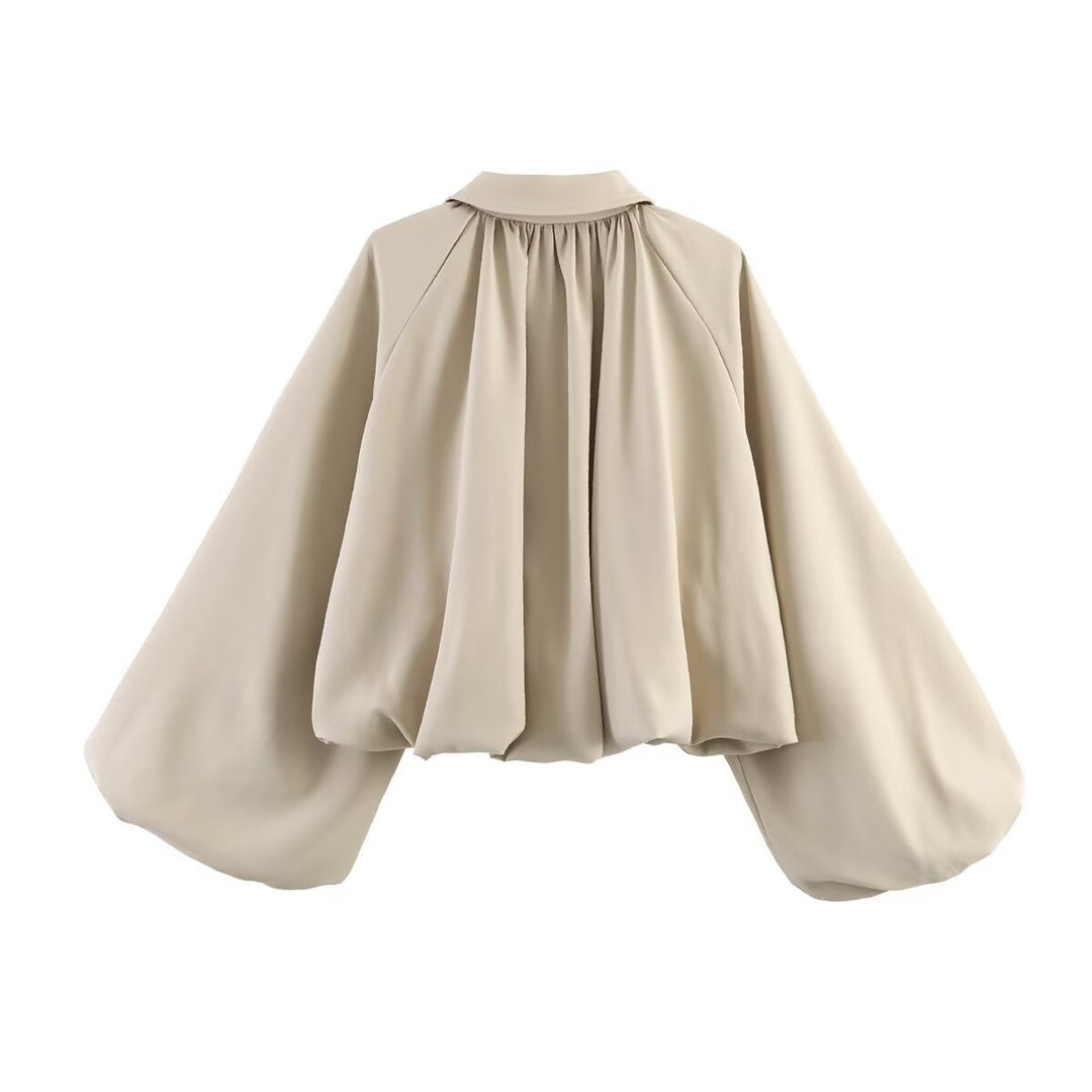Damen Kurze Cape-Jacke mit weitem Fledermausärmel und geraffter Passe Echoarchiv