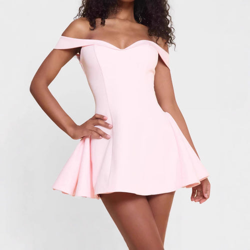 Damen Off-Shoulder Minikleid mit schwingendem Rock Echo Archiv
