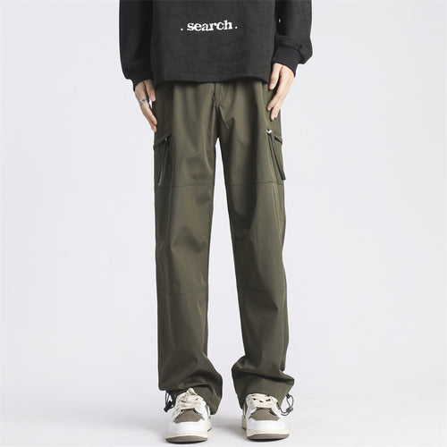 Herren Cargo-Twill-Hose mit elastischem Bund, Reißverschlusstaschen und Kordelzug Echo Archiv