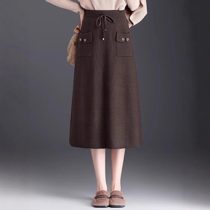 Damen Modischer Maxirock mit Taschen und Bindegürtel Echo Archiv