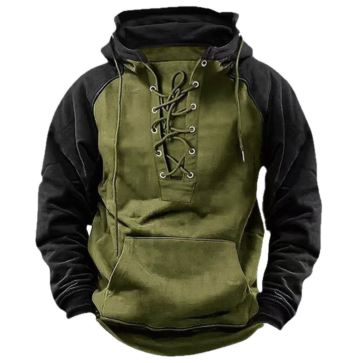 Herren lässiger Kapuzenpullover mit Lace-Up-Design Echoarchiv