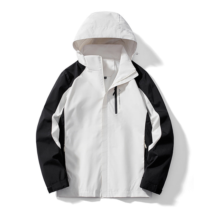 Damen Leichte zweifarbige Softshelljacke mit Kapuze, atmungsaktivem Meshfutter und Brustreißverschluss – Célinea