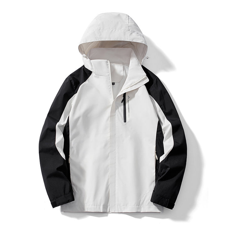 Damen Leichte zweifarbige Softshelljacke mit Kapuze, atmungsaktivem Meshfutter und Brustreißverschluss – Célinea