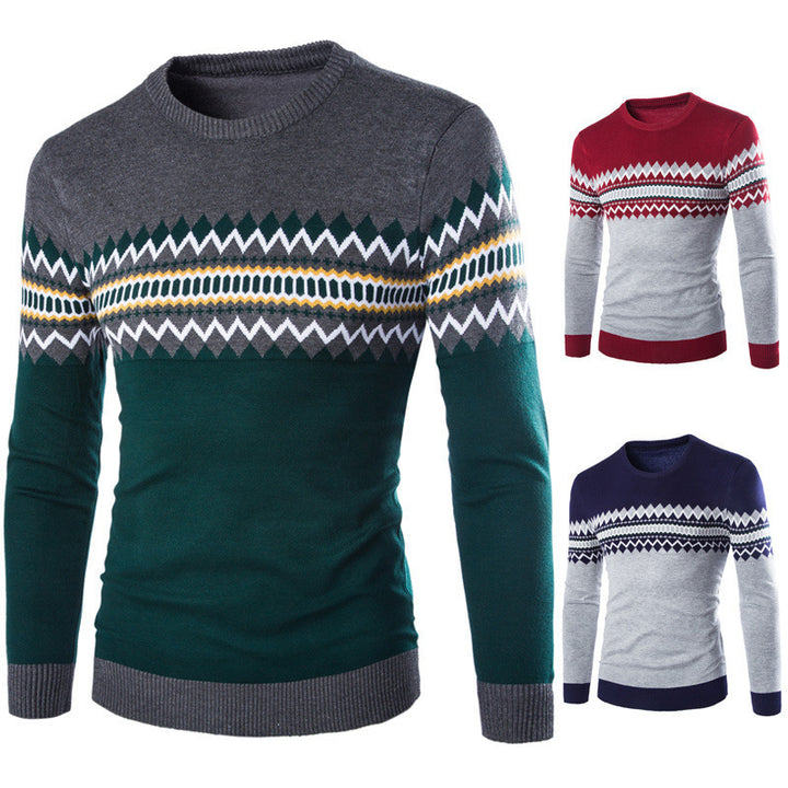 Herren modischer Strickpullover mit geometrischem Muster Echoarchiv