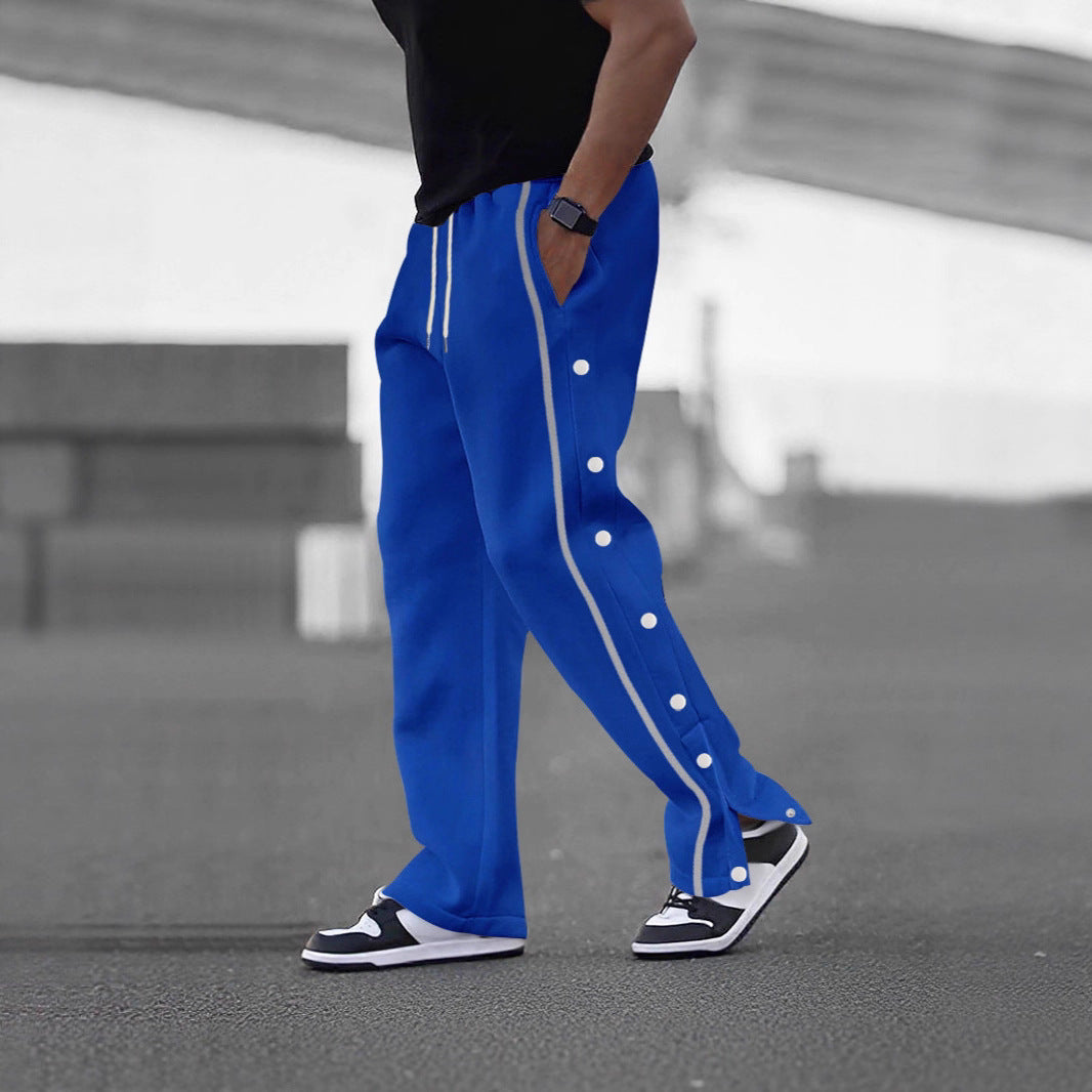 Herren Sportliche Jogginghose mit dekorativen Druckknöpfen und seitlichen Taschen Echoarchiv