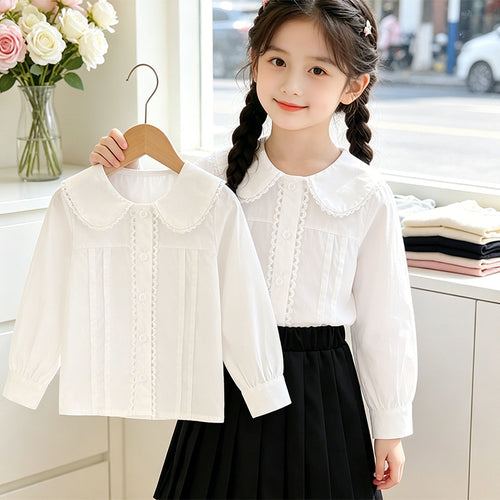 Mädchen Bluse mit Rüschendetails und klassischem Kragen Echo Archiv