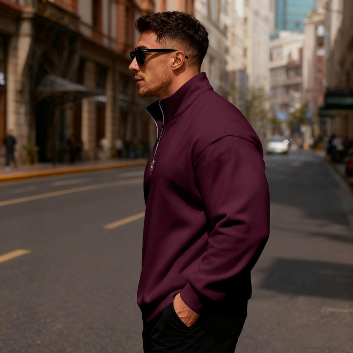Herren Sweatpullover mit hohem Kragen und Reißverschluss Echoarchiv