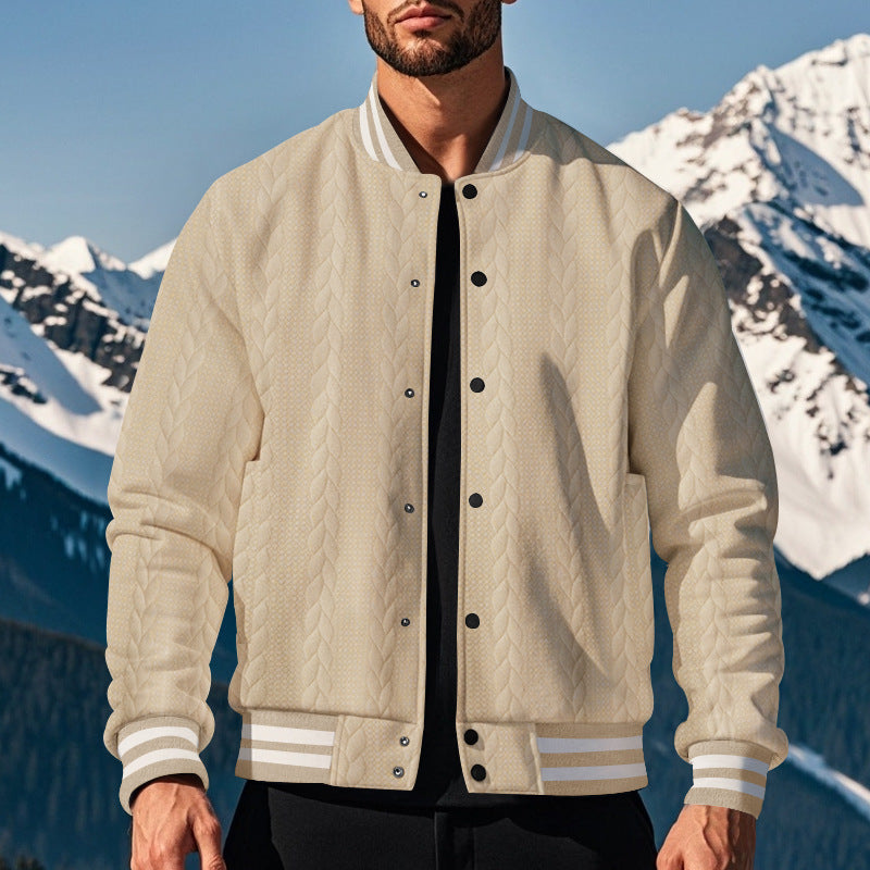 Herren lässige Bomberjacke mit strukturiertem Design Echoarchiv