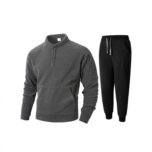 Herren Fleece-Sweatshirt mit hochschließendem Kragen und praktischen Seitentaschen Echoarchiv