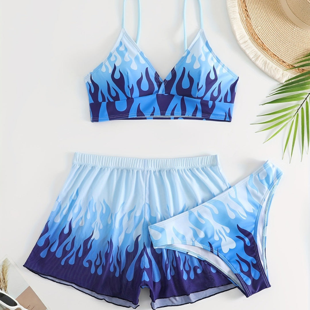 Damen Triangel-Bikini mit aufregendem Flammenmuster Echo Archiv