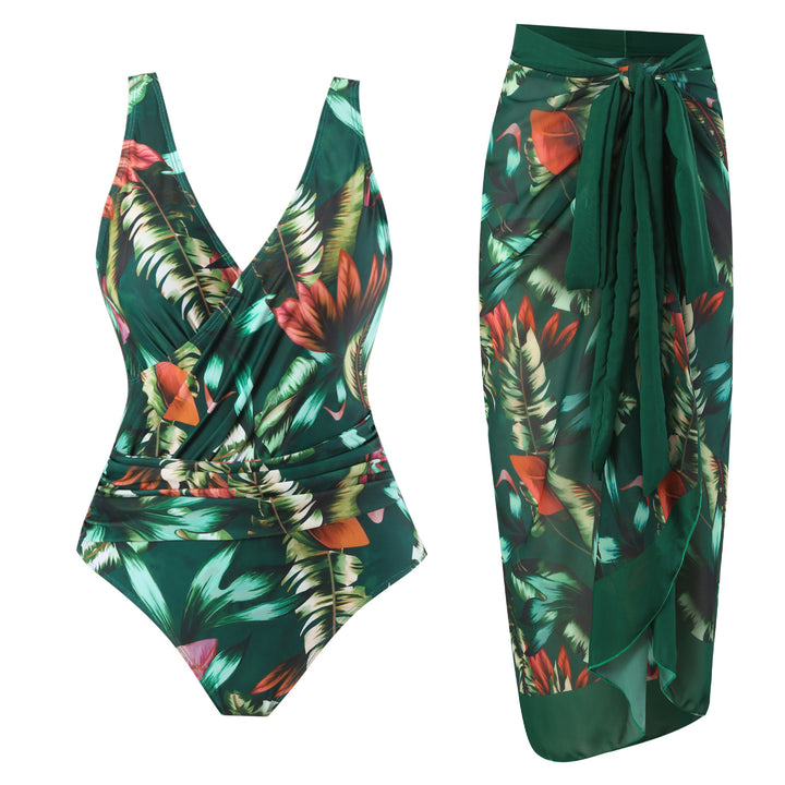 Damen Badeset mit floralem Wickelrock und Einteiler Echo Archiv