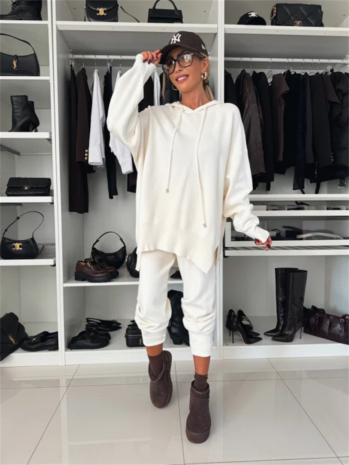 Damen oversized Kapuzenpullover und tapered Jogger Lounge-Set – Auréline