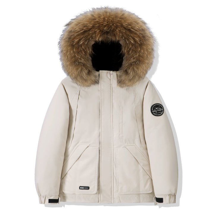 Herren winterfeste Daunenjacke mit abnehmbarer Kapuze und isolierender Fütterung Echoarchiv