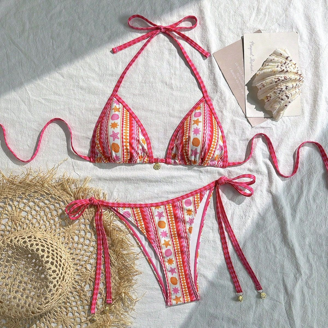Damen Triangel-Bikini mit buntem Muster – Maréssa
