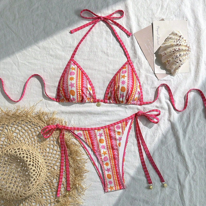 Damen Triangel-Bikini mit buntem Muster Echo Archiv