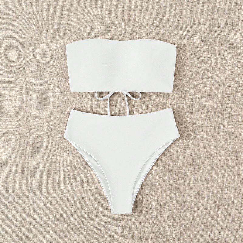 Damen Bandeau-Bikini mit hohem Taillenbund und verstellbaren Bindebändern Echo Archiv