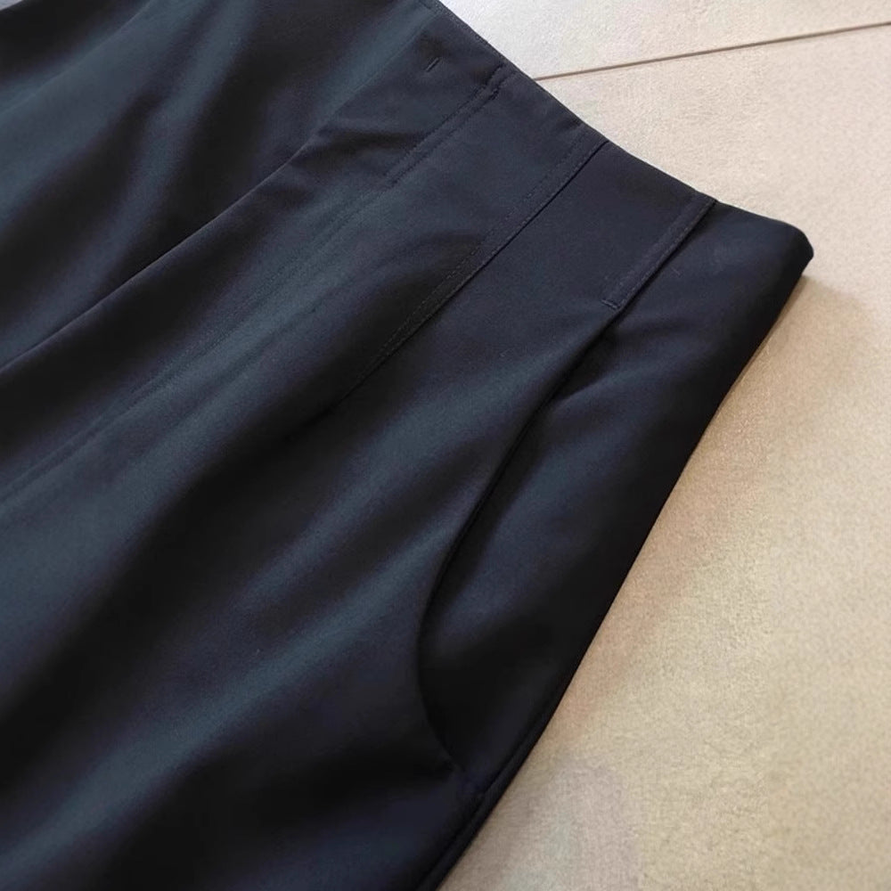 Damen Hochtaillierte weite Palazzo-Culotte mit Bügelfalte und Eingrifftaschen Echo Archiv
