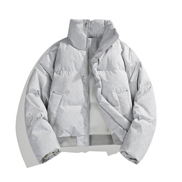 Herren Kurze wattierte Steppjacke mit hohem Stehkragen und matter Strukturoptik Echo Archiv