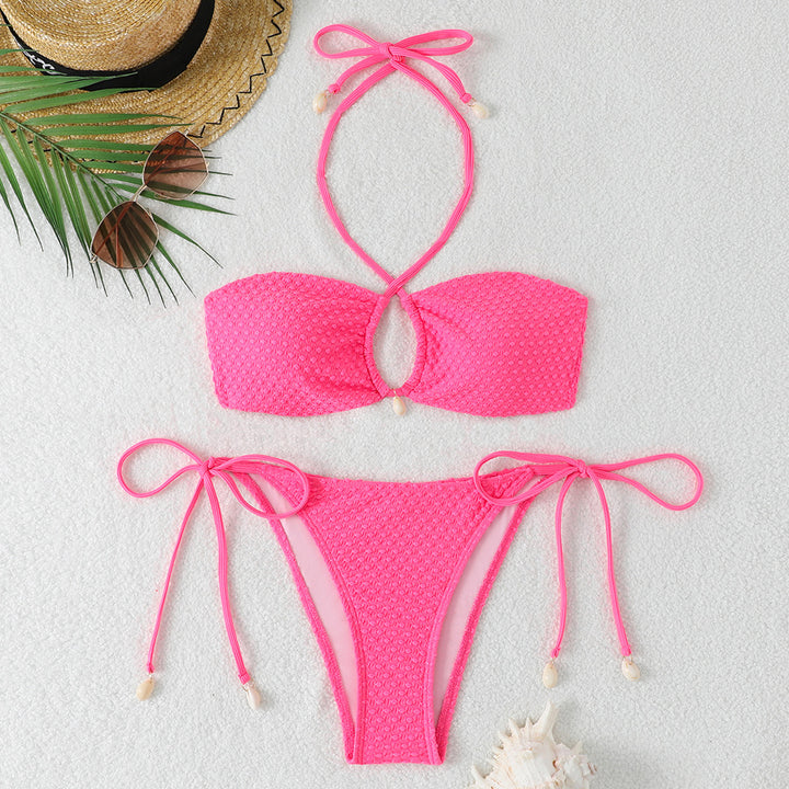 Damen Bikini-Set mit innovativem Bindemuster und modischem Cut-Out Echo Archiv
