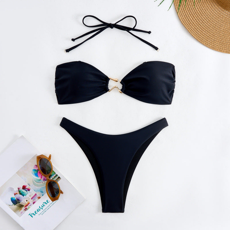 Damen Bandeau Bikini mit elegantem Gold-Detail Echo Archiv