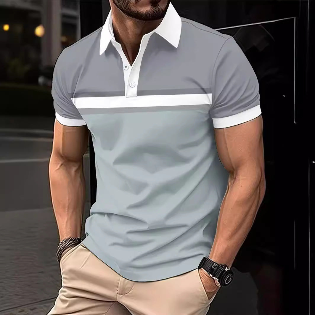 Herren Poloshirt mit modischem Farbblock und hochwertigen Details Echoarchiv