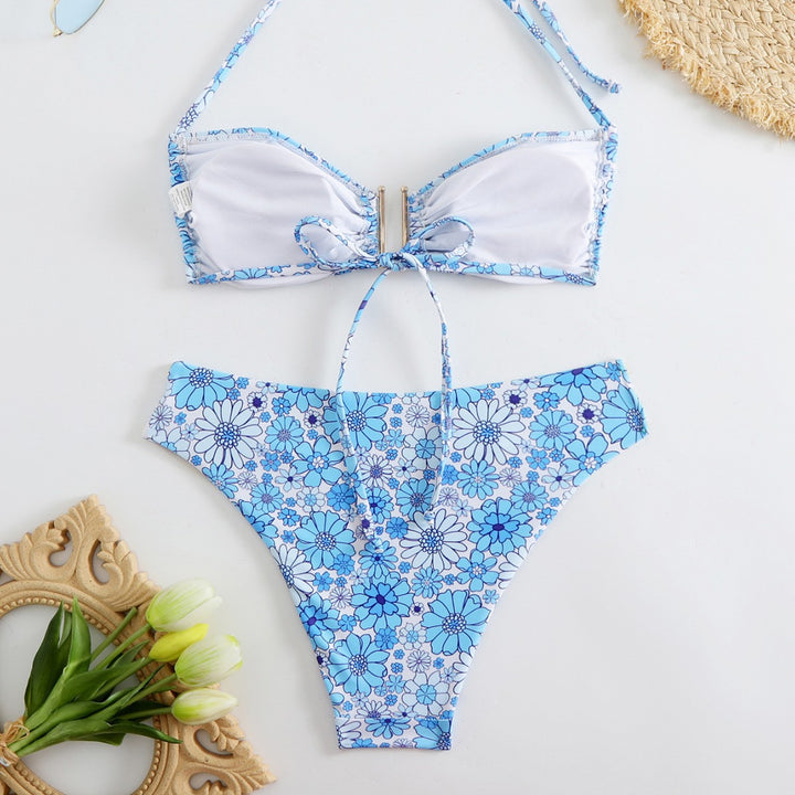 Damen Bikini-Set mit floralem Design und goldenen Akzenten Echo Archiv