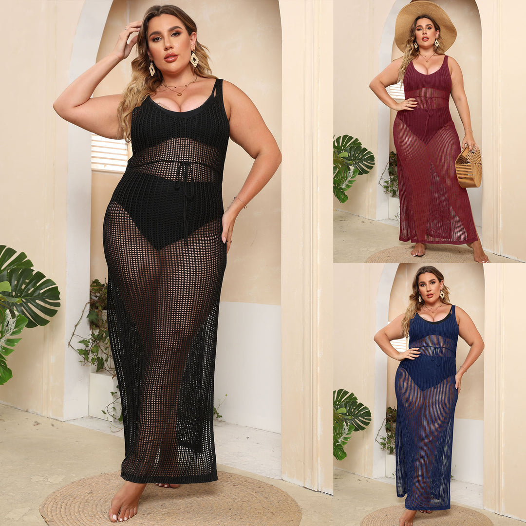 Damen transparentes Strandkleid mit seitlichen Schlitzen Echo Archiv