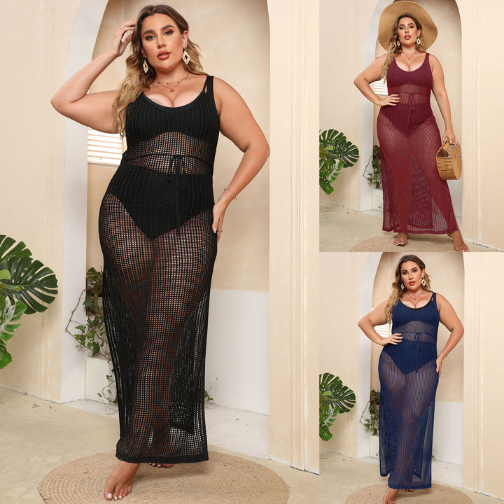 Damen transparentes Strandkleid mit seitlichen Schlitzen Echo Archiv