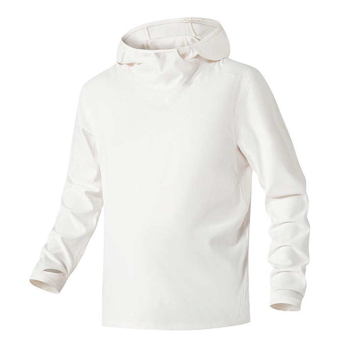 Herren Kapuzenpullover mit hohem Schalkragen aus technischem Stretchjersey Echo Archiv