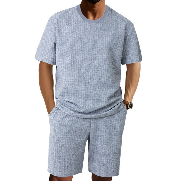 Herren Freizeit-Set aus atmungsaktivem Material mit strukturiertem Design Echoarchiv