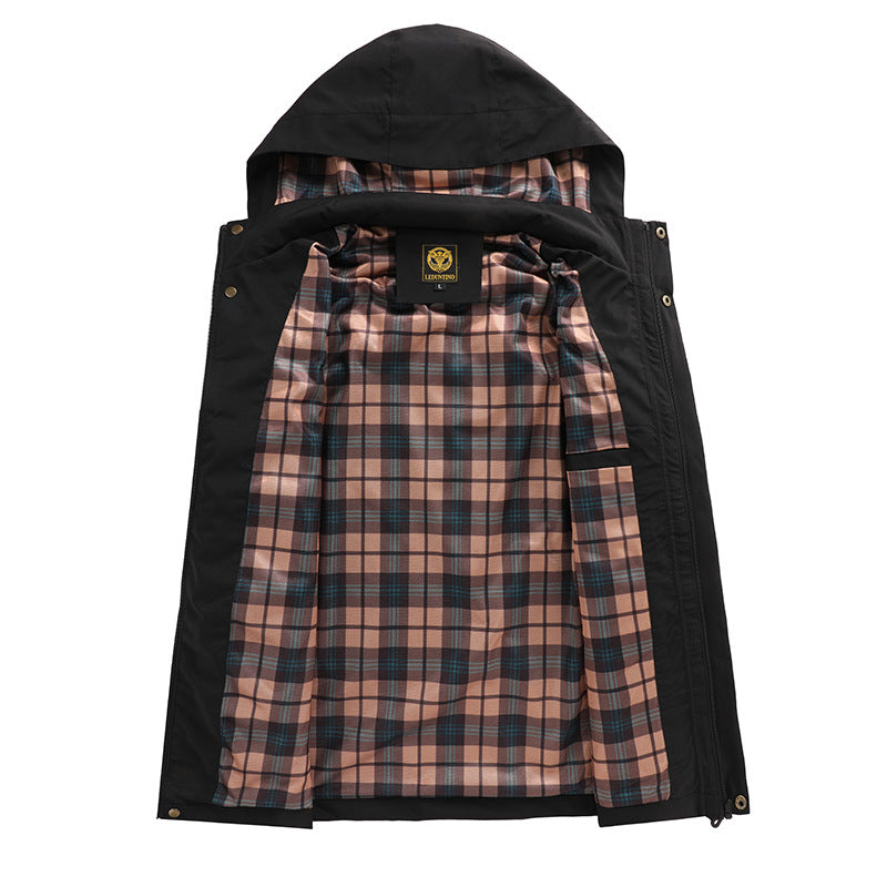 Herren multifunktionale Übergangsjacke mit abnehmbarer Kapuze und praktischen Taschen Echoarchiv