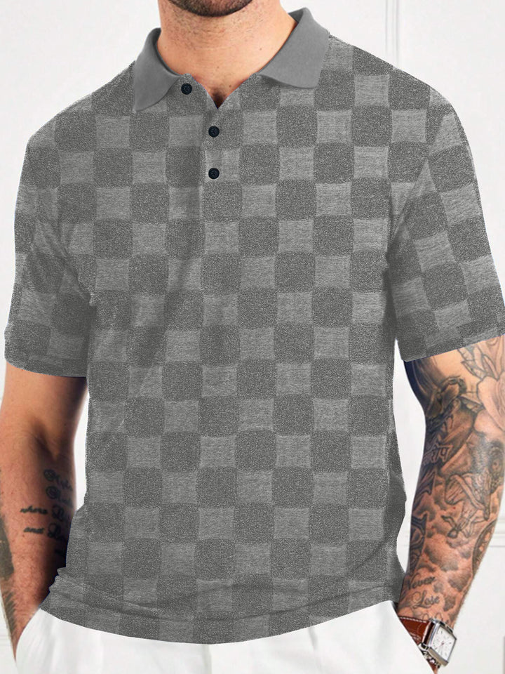Herren Poloshirt mit strukturiertem Design und modischen Knöpfen Echoarchiv