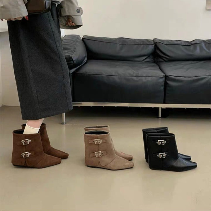 Damen Modische Stiefeletten mit Schnallen-Detail Echo Archiv