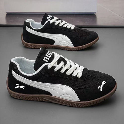 Herren Retro-Lowtop-Sneaker aus Wildlederimitat mit kontrastierendem Seitenstreifen und profilierter Gummisohle Echoarhiv – Norré