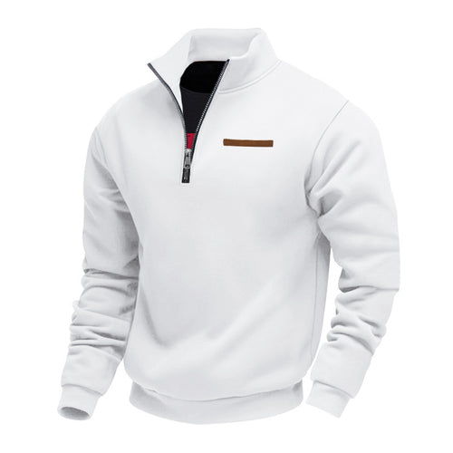 Herren sportlicher Fleece-Pullover mit hochschließendem Kragen und praktischer Reißverschlussblende Echoarchiv