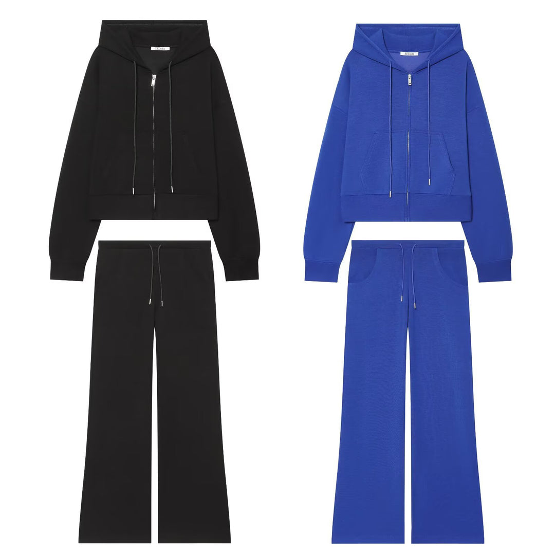 Damen Weite High‑Waist Jersey-Hose mit Tunnelzug und weitem Bein Echo Archiv