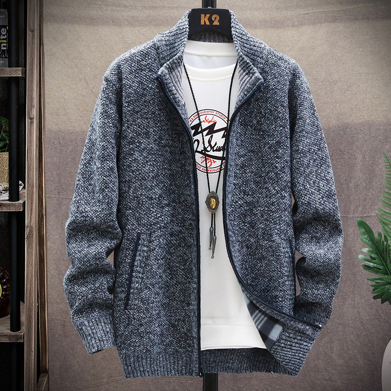 Herren Strickjacke mit Stehkragen und Taschen Echoarchiv