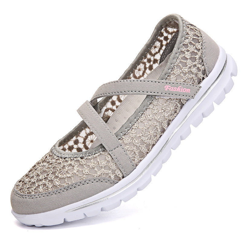 Damen nan gehäkelter Mary-Jane-Sneaker mit atmungsaktivem Spitzenmesh und flexibler Leichtsohle Echo Archiv