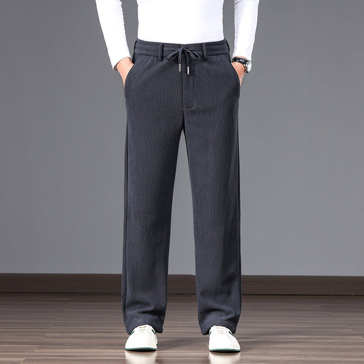 Herren Lässige Relaxed-Fit Baumwoll-Mix Freizeithose mit Kordelzug und geradem Bein Echo Archiv