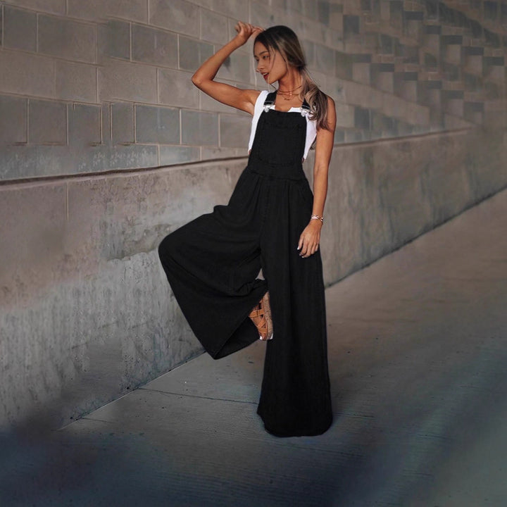 Damen weite Denim-Latzhose im Palazzo-Stil Echo Archiv