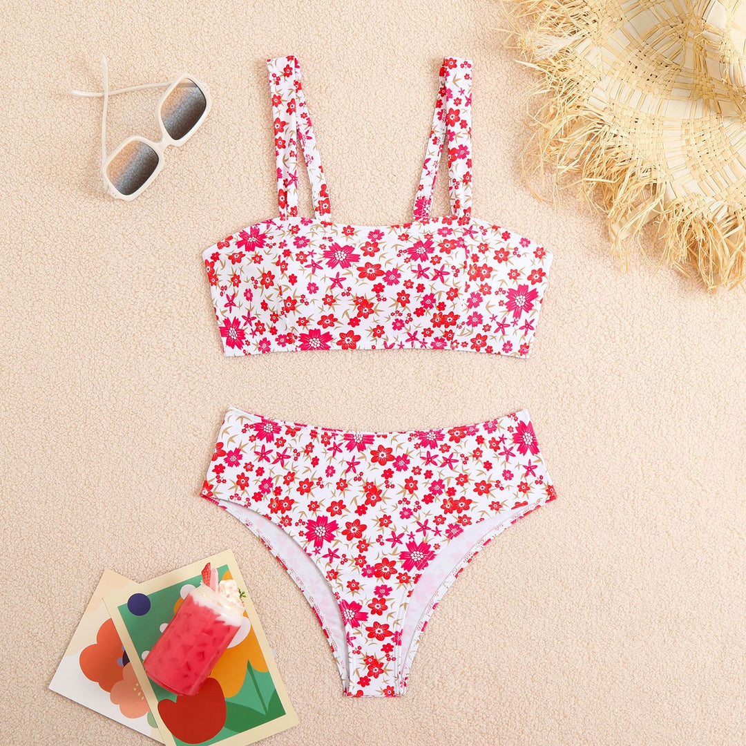 Damen Hoch tailliertes Blumen-Bikini-Set Echo Archiv