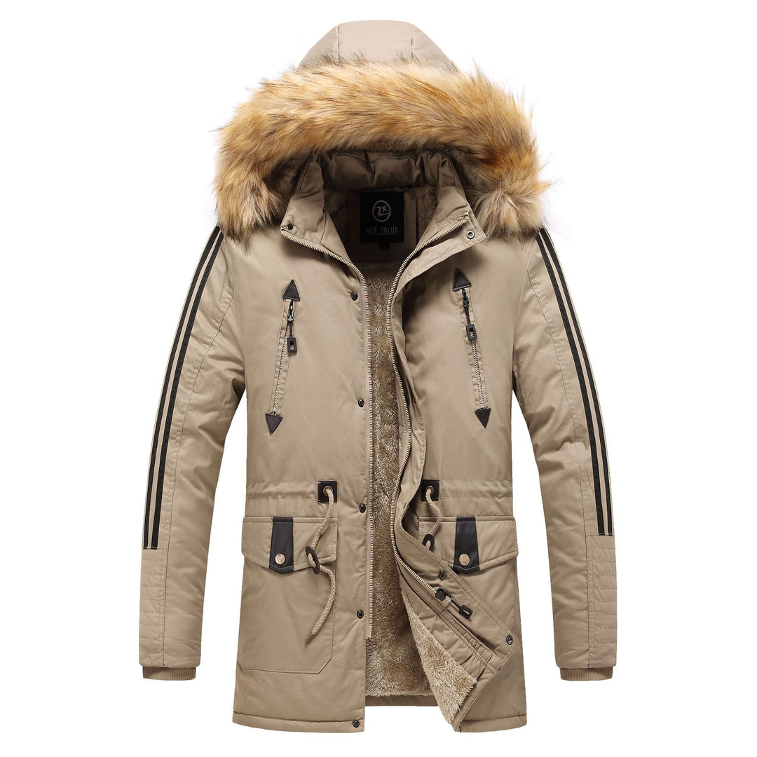 Herren Moderne Parkajacke mit abnehmbarem Kunstfellkragen Echo Archiv