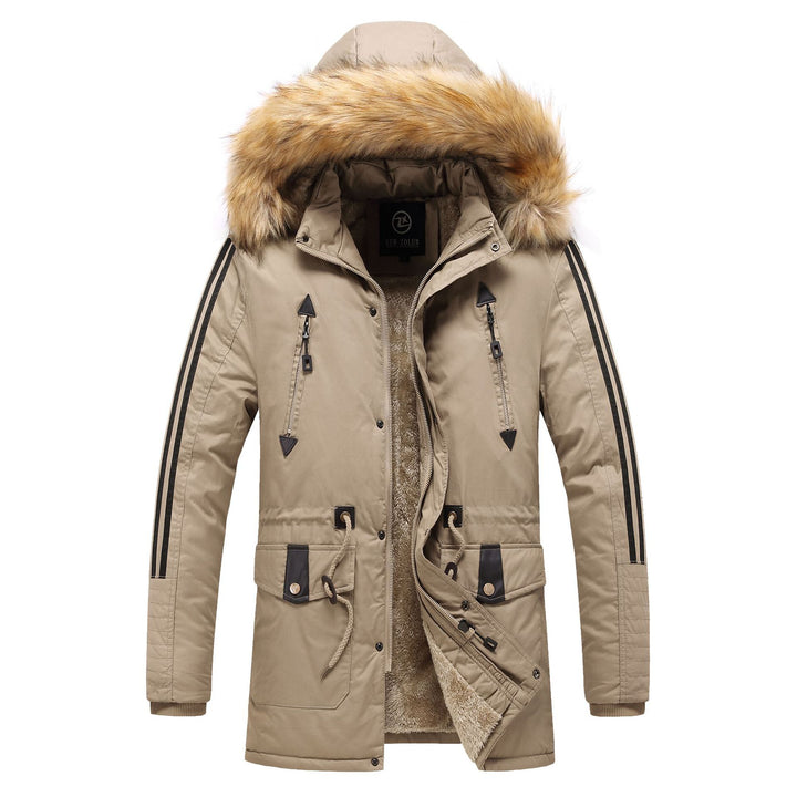 Herren Moderne Parkajacke mit abnehmbarem Kunstfellkragen Echo Archiv