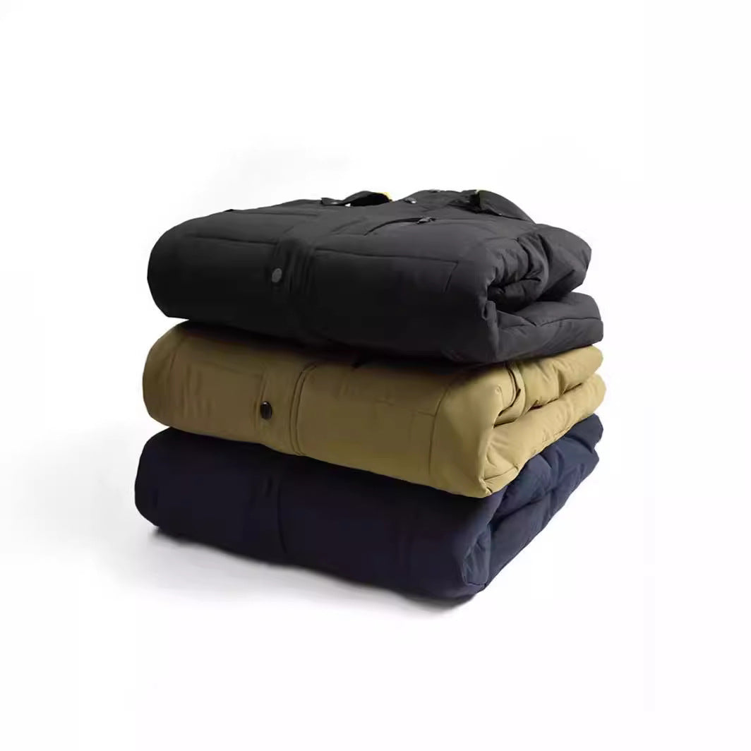 Herren Winterparka mit wärmendem Teddyfutter, abnehmbarer Kapuze und hoher Stehkragen – Marzano