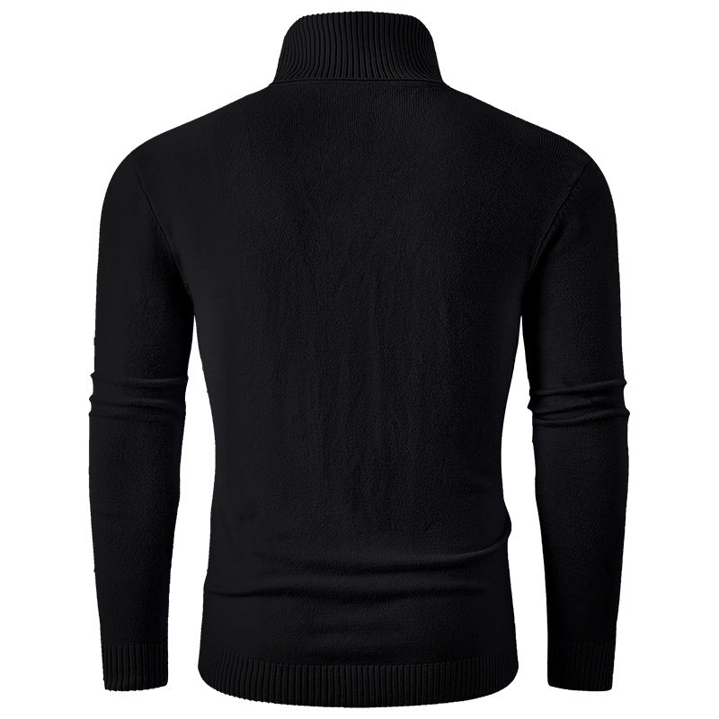 Herren Rollkragenpullover aus Feinstrick mit strukturiertem Jacquardmuster und tailliertem Schnitt Echo Archiv